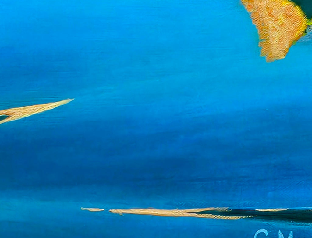 Alaska Gold #3 - Mountain Top Reflection - 18 X 24 -  acrylic on canvas
